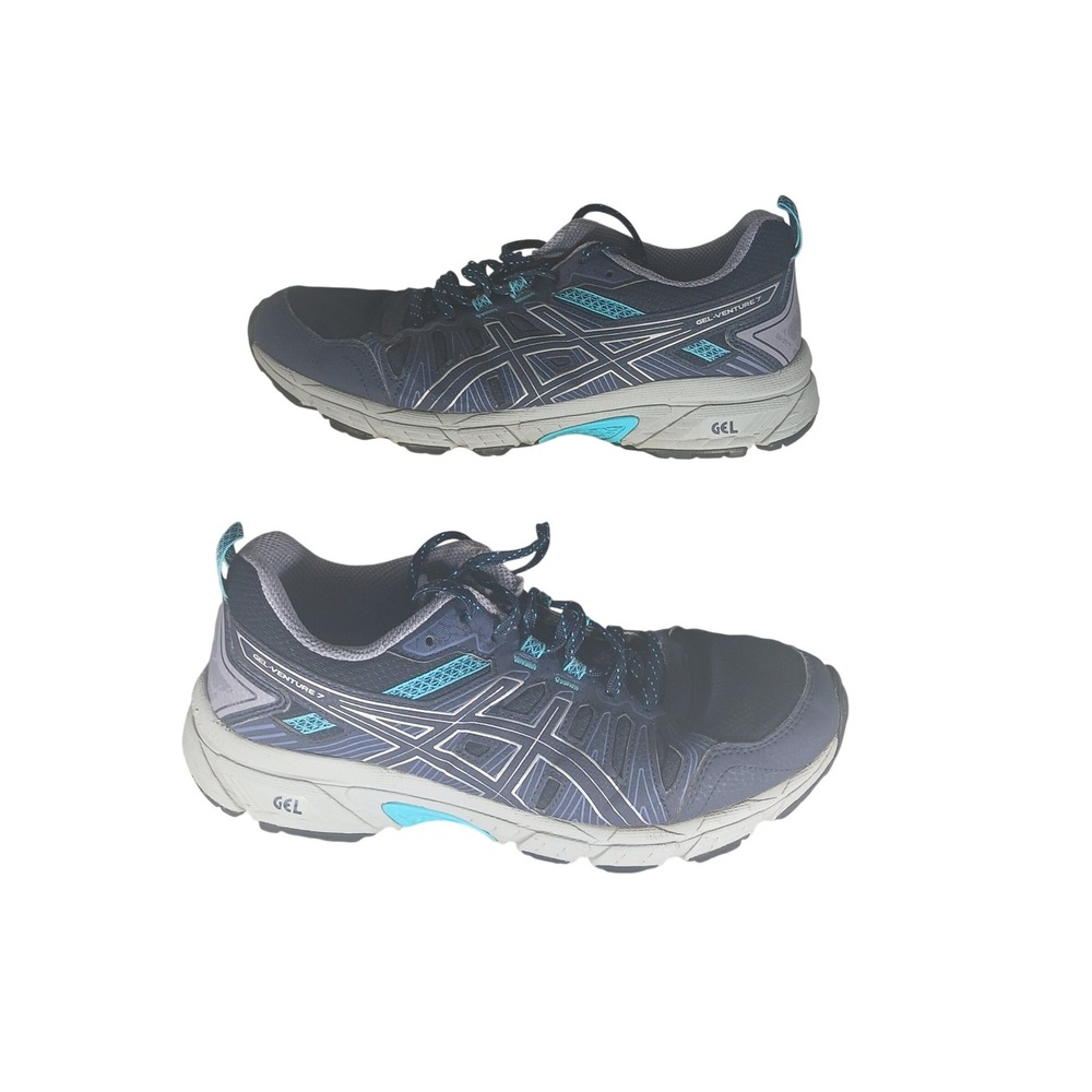 ASICS Gel Venture 7 Women's Trail Running Shoes Deep Navy Aqua‎ Size 8.5
